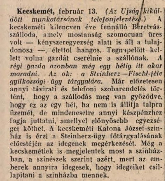 Ujság, 1932 február (8 évfolyam, 26-48 szám) Arcanum Digitális Tudománytár-1kicsi